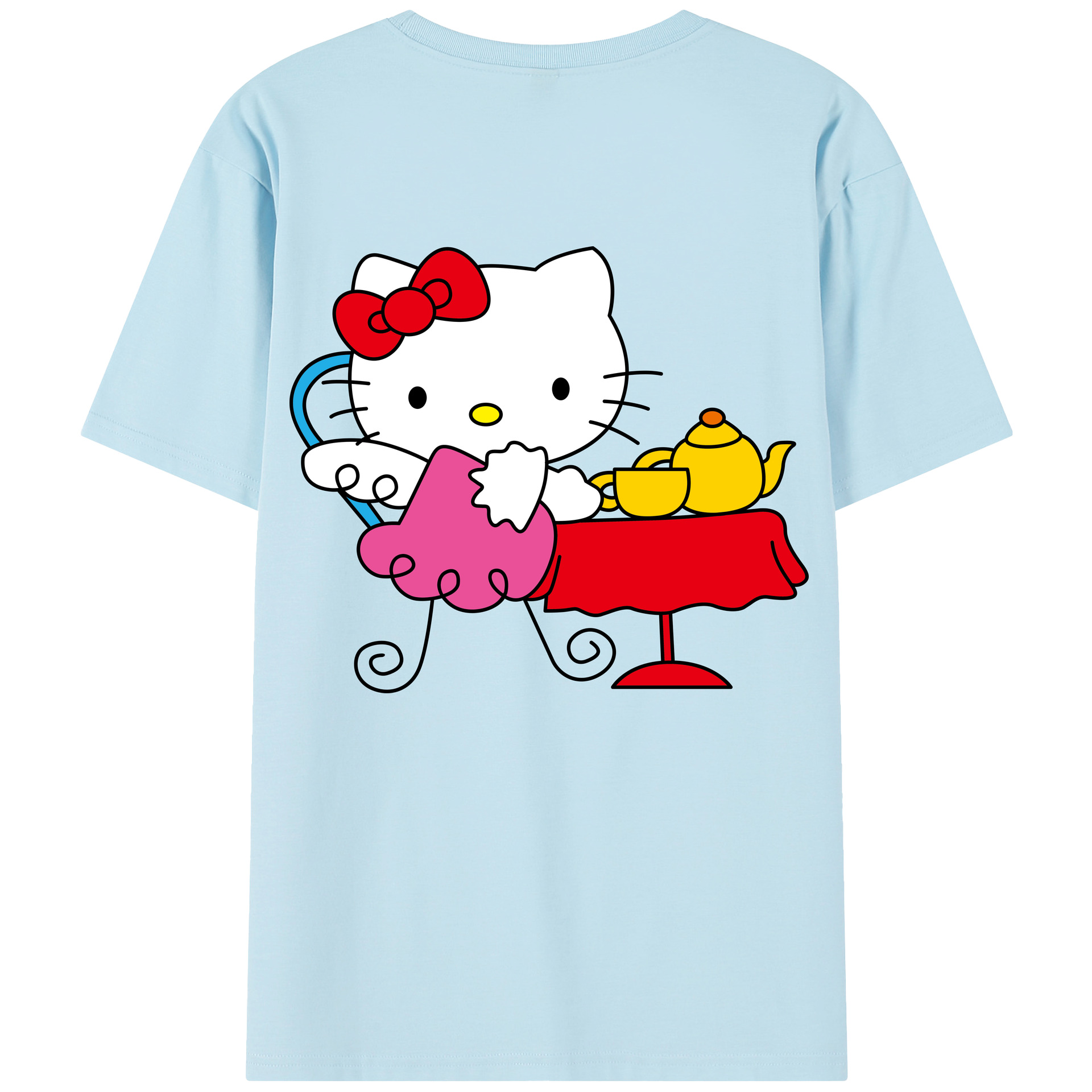 （画像用） Hello Kitty ハローキティ 綿100％半袖Tシャツ（背面プリント）